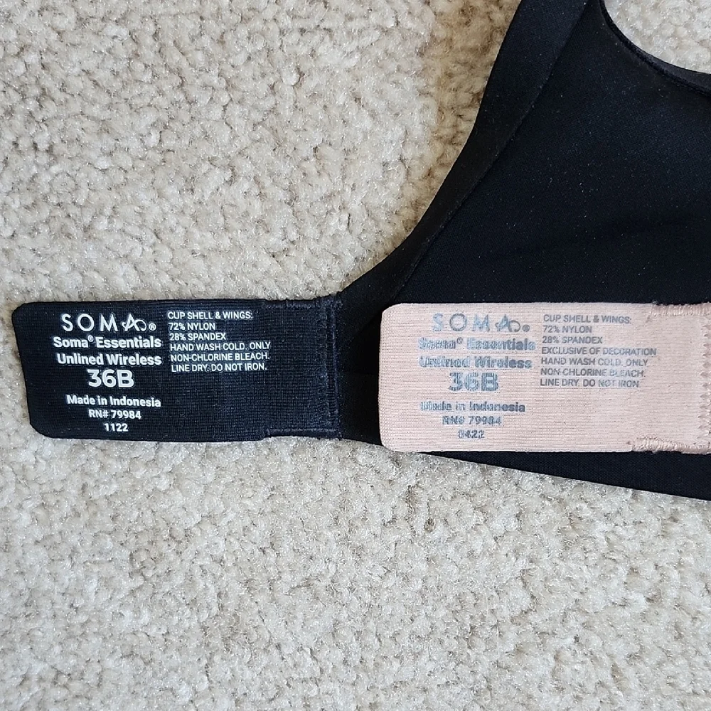 Pair of Soma Essentials Unlined Wireless Bras 36B - Picture 4 of 4